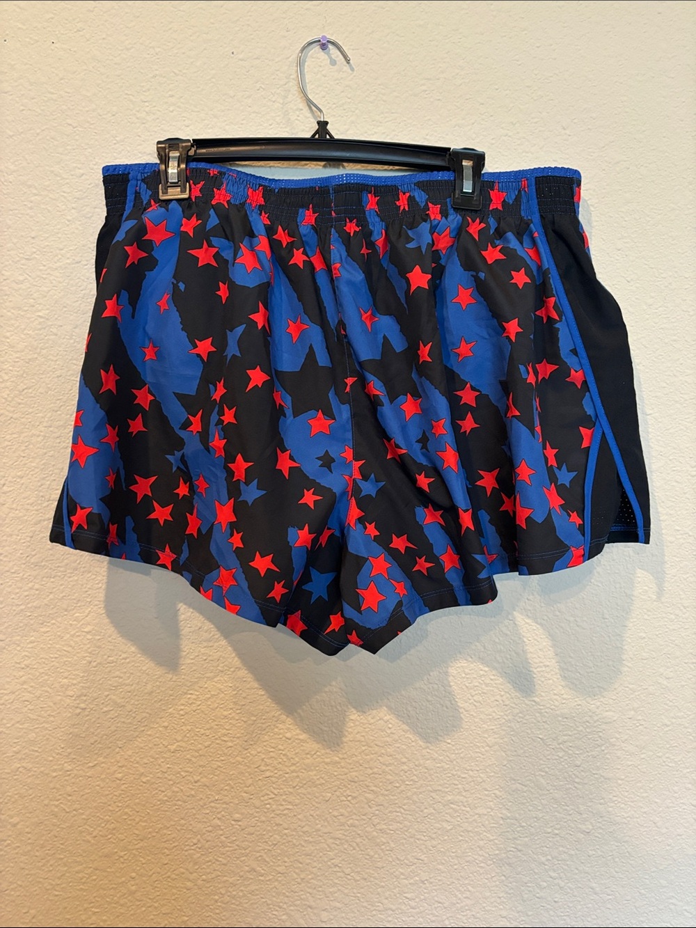 1X Nike Star Print Athletic Shorts - Black, Royal Blue & Red - Picture 4 of 4